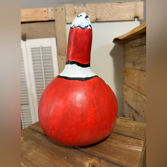 Hand Painted Santa Gourd - Picture 3 of 5